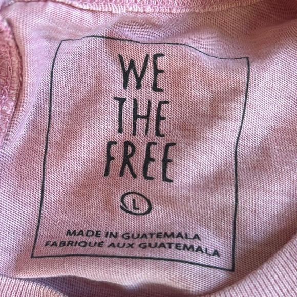 Free People We The Free Long Sleeve  Mock Neck Pink Oversized T Shirt Size Large - Picture 6 of 12